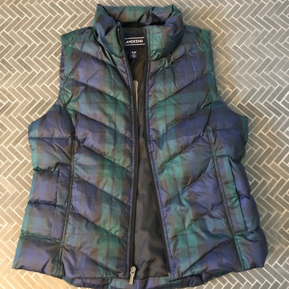 Lands End Plaid Vest